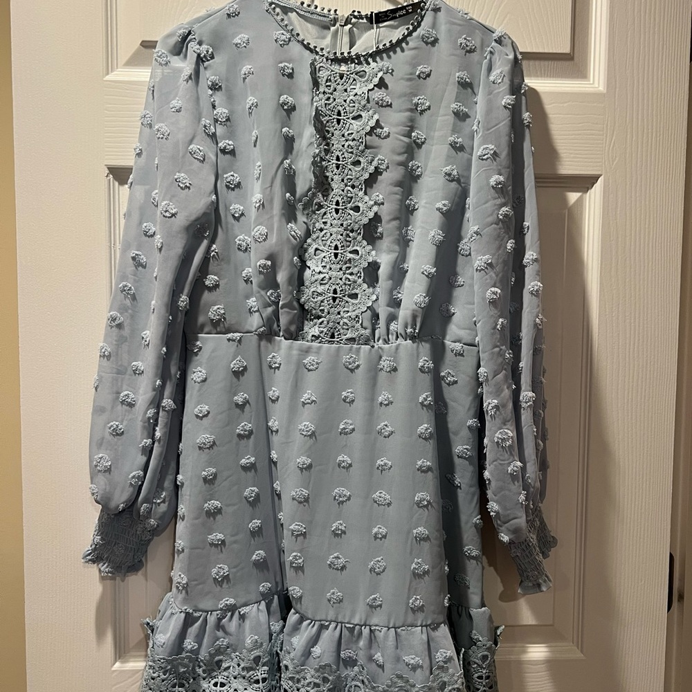 Light Blue Long Sleeve Dress- NWT